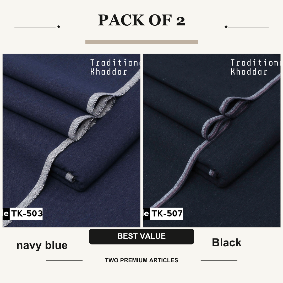 pack of 2 navy blue & black