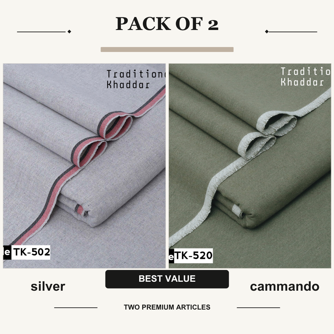 pack of 2 silver & cammondo