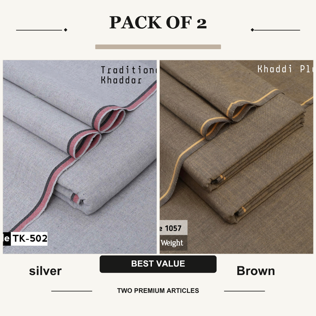 pack of 2 silver & brown