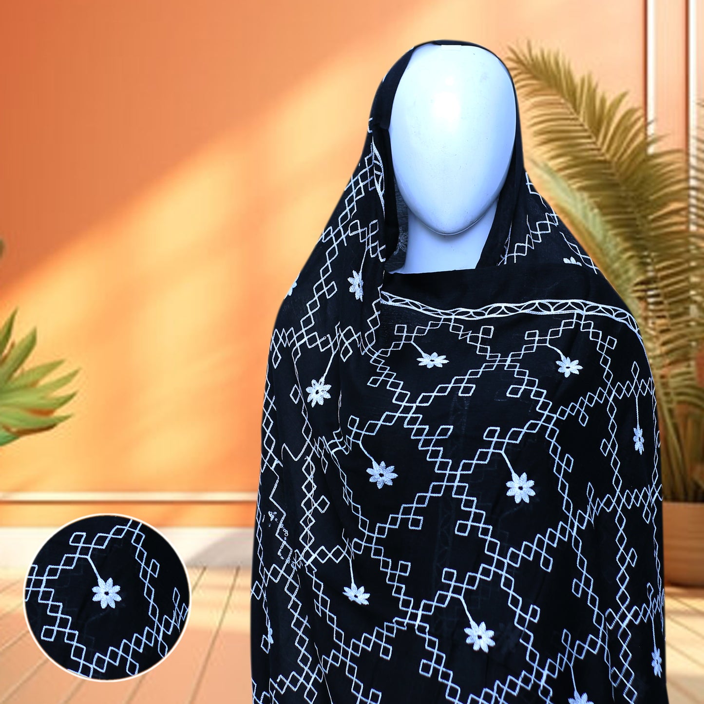 Pure Crinkle Lawn Sui Work Embroidered Dupatta SLC10