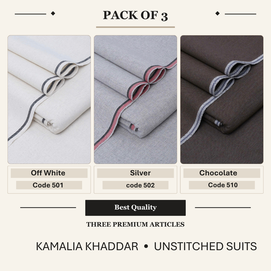 pack of 3 Offwhite-Silver-Chocolate