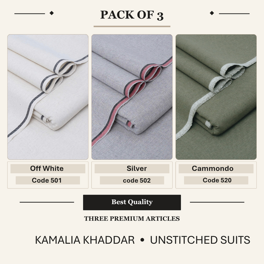 pack of 3 Offwhite-Silver-Cammondo